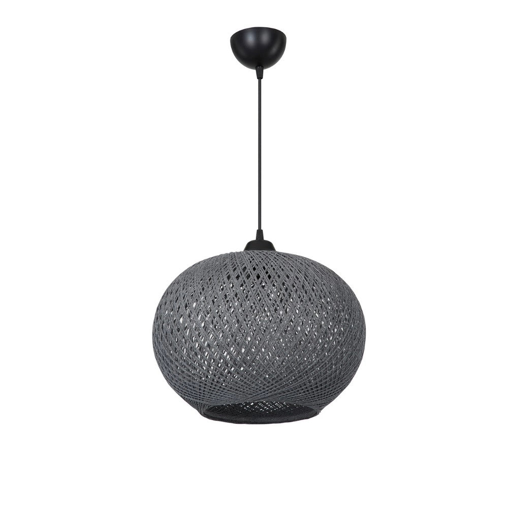 Lampada da soffitto Yumak MDL4745 con paralume in corda antracite H65xL35