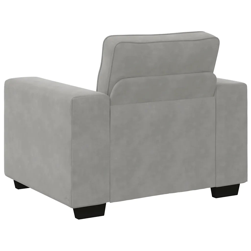 Divano Sedia Grigio Chiaro 60 cm Velluto