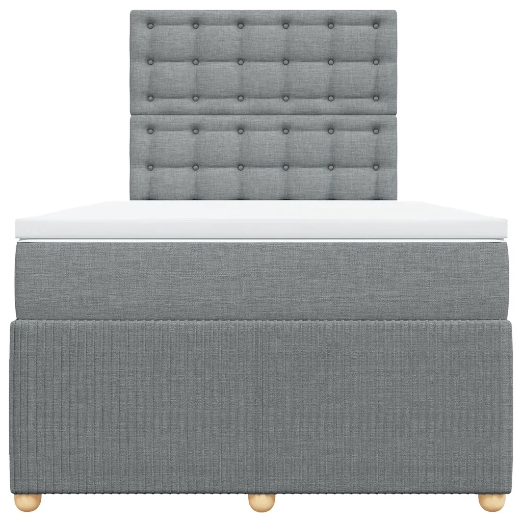 Giroletto a Molle con Materasso Grigio Chiaro 120x190cm Tessuto 3292009