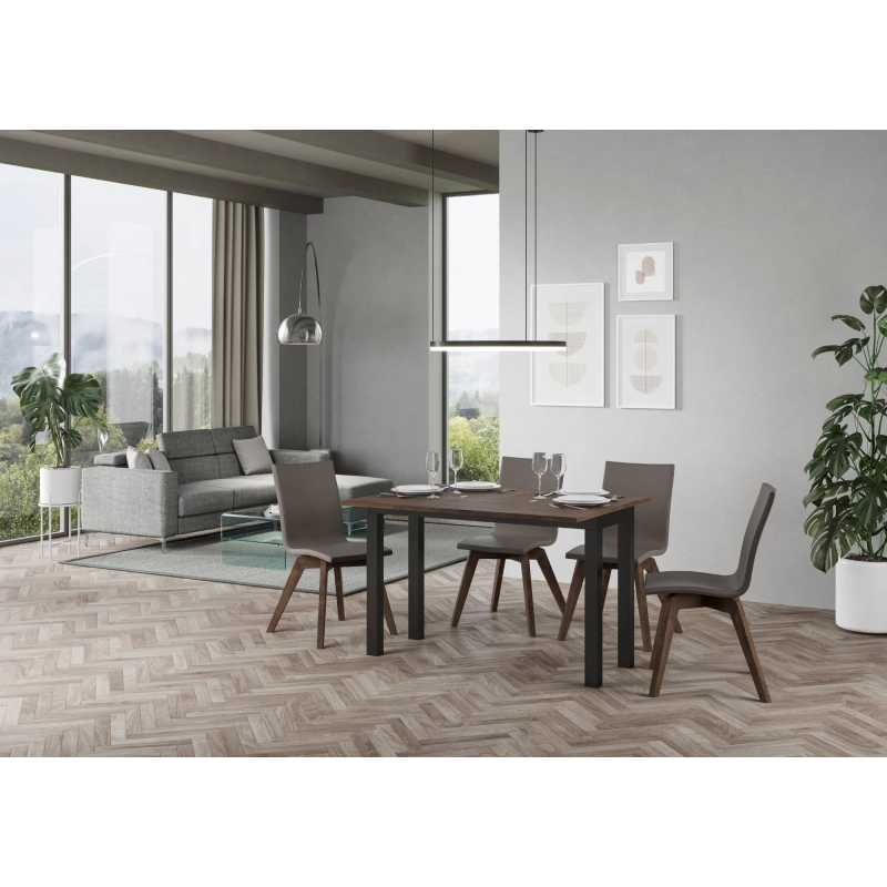 Tavolo apribile 120x45/90 cm Everyday Double telaio Antracite - Noce