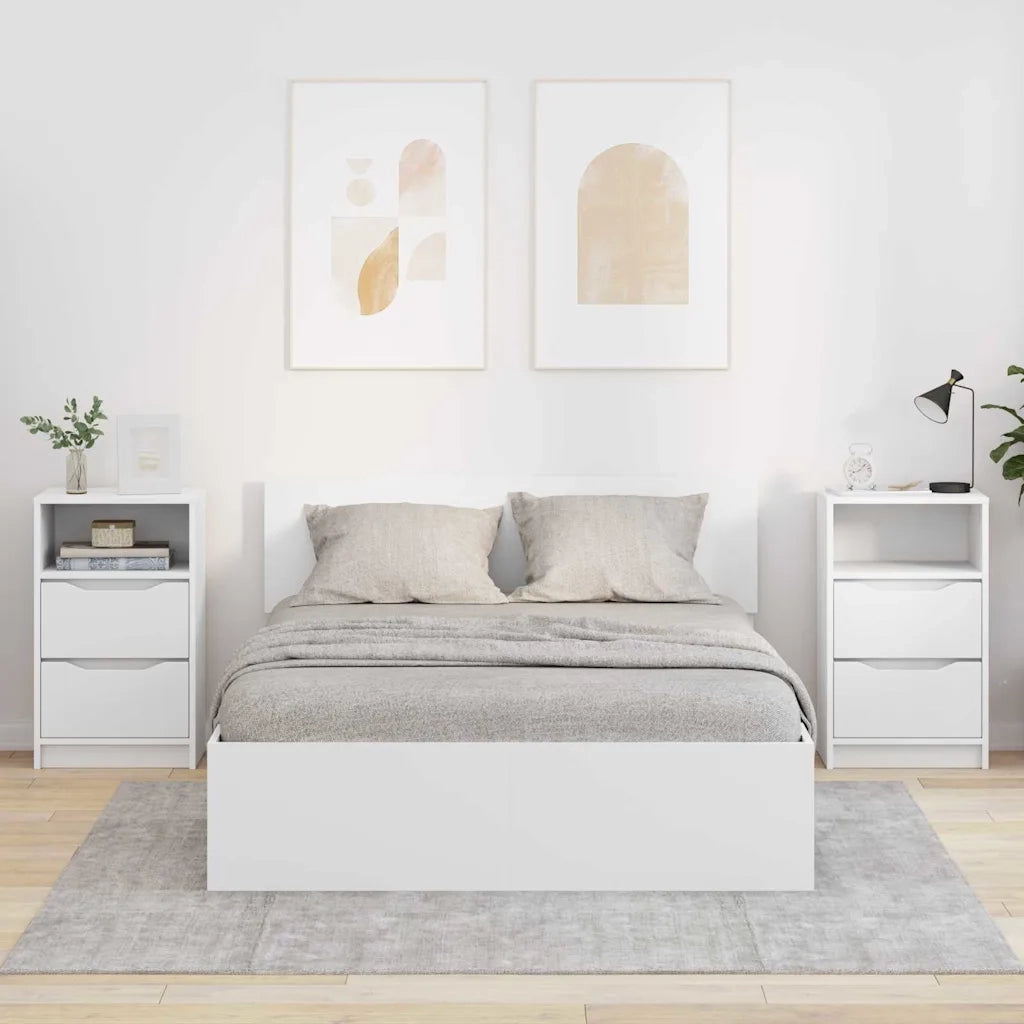 Comodini 2 pz-Set di 2 Tavolino da notte Bianco 40 x 30 x 467 cm Legno multistrato