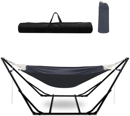 Hangmat Metallica Opvougbile - Sedia per Giardino con Tasca - Peso Massimo 150 kg - Per Interno e Esterno
