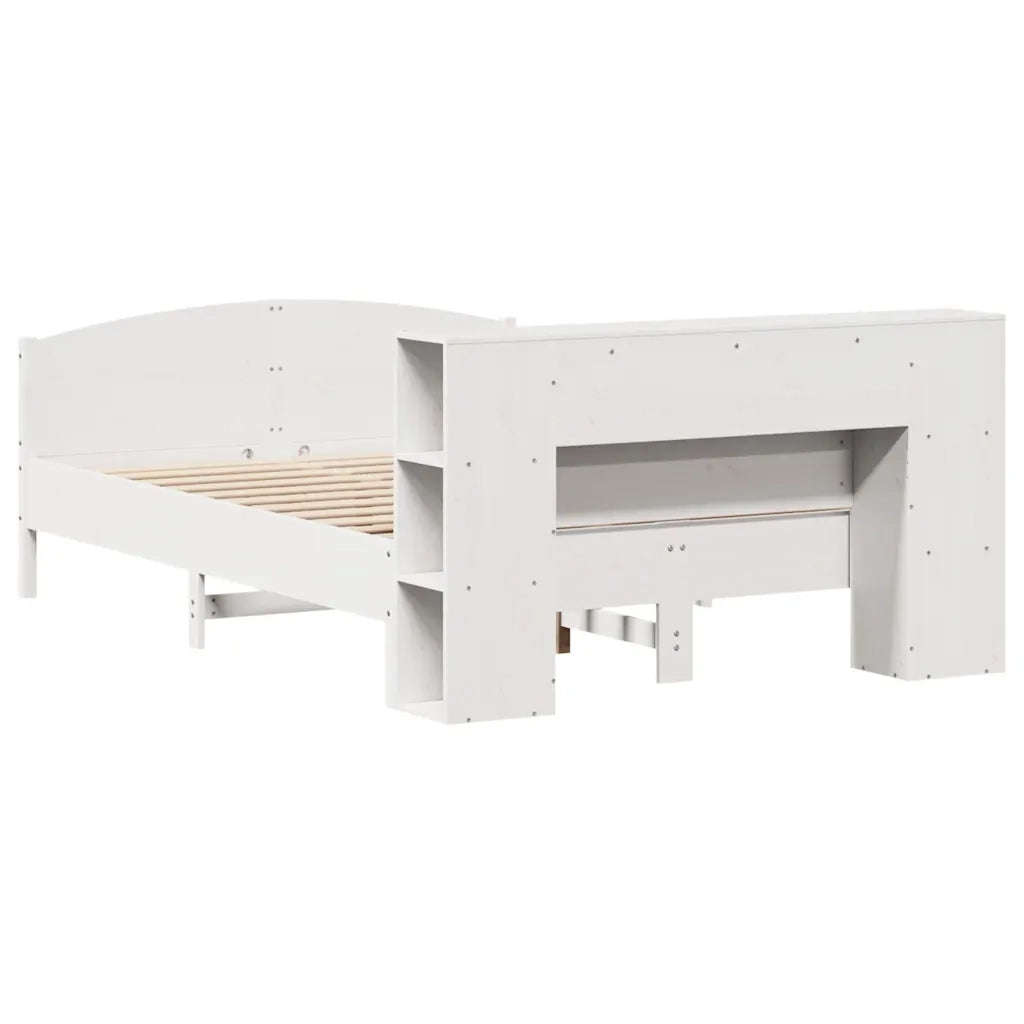 Letto Libreria senza Materasso Bianco 135x190 cm Legno di Pino 3323075