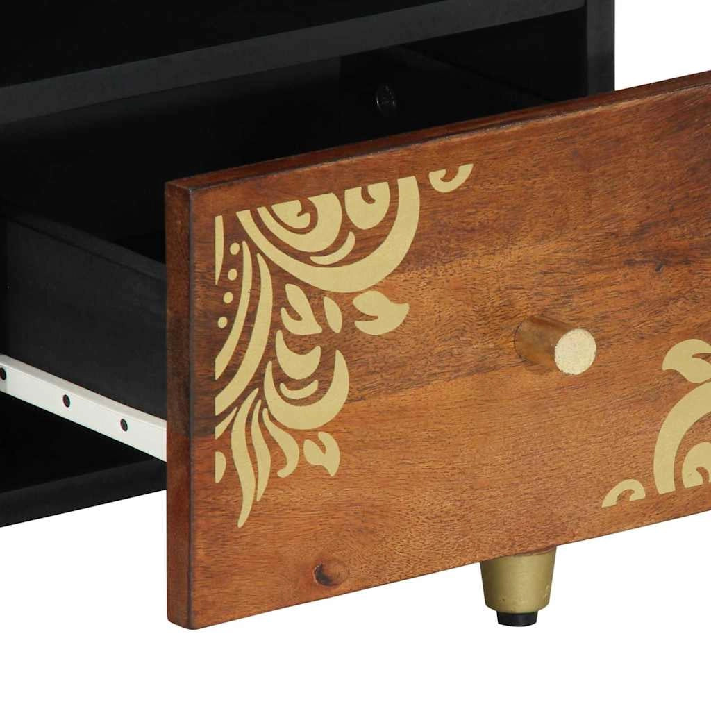 Mobile porta TV moderno con pratico contenitore 100 x 33 x 46 cm in legno massello di mango marrone miele 02_0057877