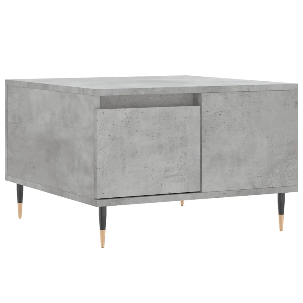 Tavolino Salotto-Tavolino da soggiorno-Tavolo Grigio Cemento 55x55x36,5 cm Legno Multistrato 177046
