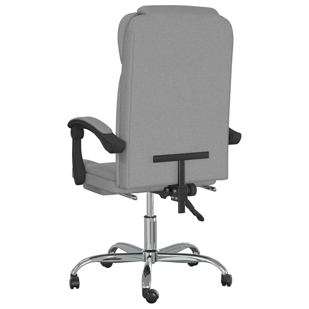 Sedia per studi-Poltrona da Ufficio Reclinabile Grigio Chiaro in Tessuto 999482