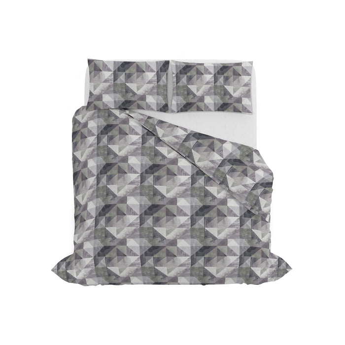 Copripiumino Singolo con Stampa sul Sacco e Federa Linea River Sepik Grey