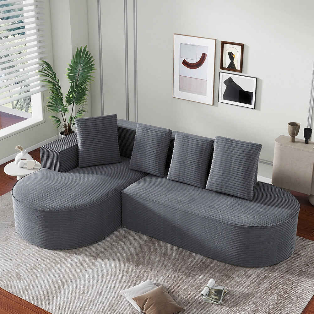 Divano letto modulare Cloud con chaise longue - Xylo - Schiuma compressa pronto all'uso