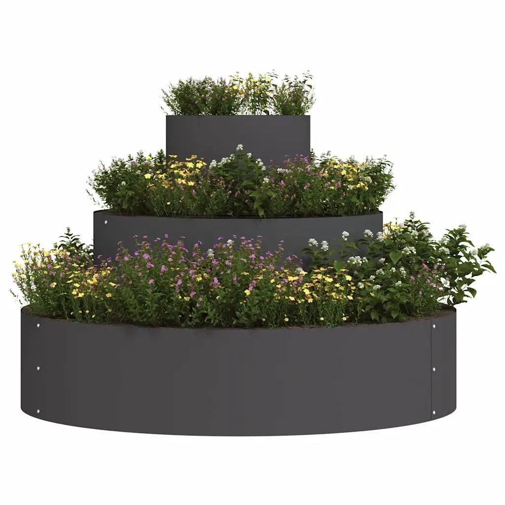 Vaso da giardino Nero 90 x 90 x 20 cm Acciaio laminato a freddo 873648