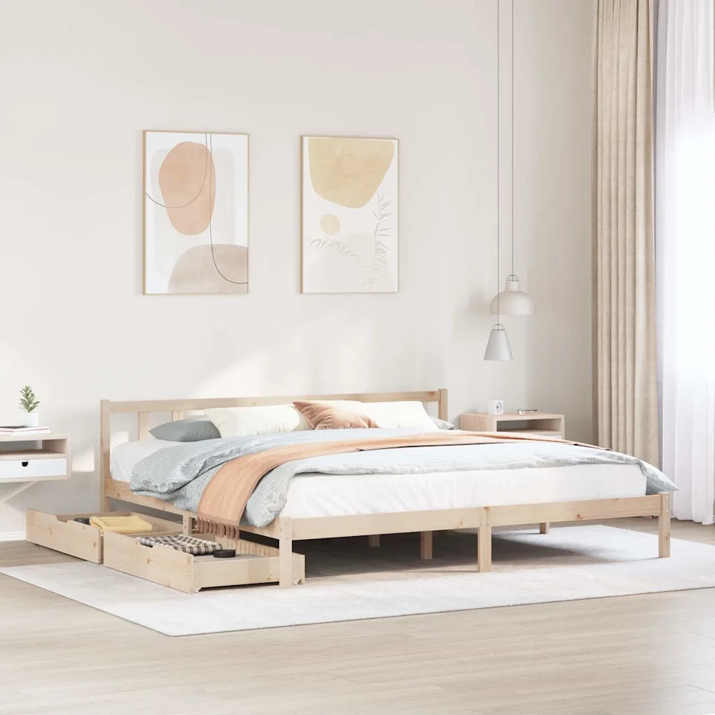 Letto senza Materasso 180x200 cm in Legno Massello di Pino 3301481