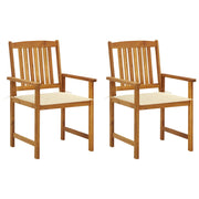 Sedie da Giardino con Cuscini 2 pz in Massello di Acacia cod mxl 11490