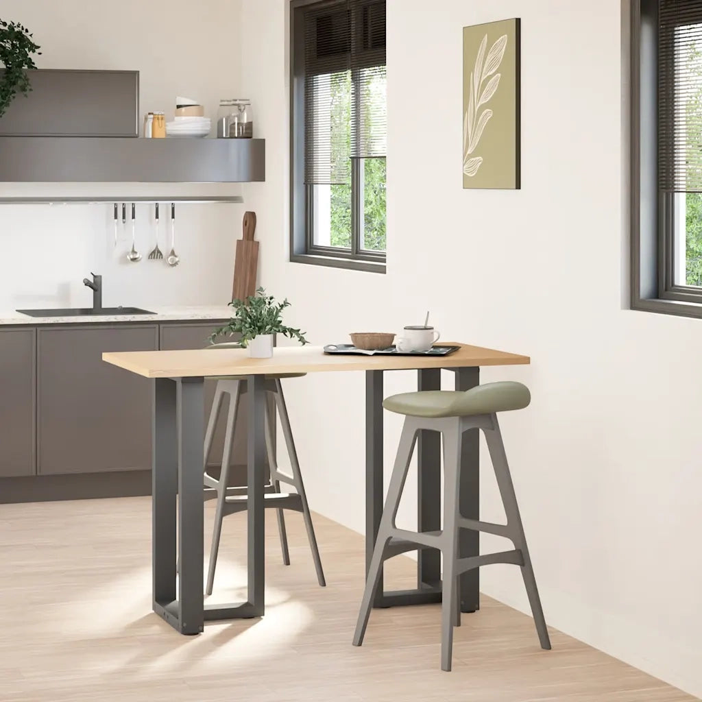 Gambe per tavolo da bar a forma di T 2 pz Antracite 50x35x(90-91) cm Acciaio
