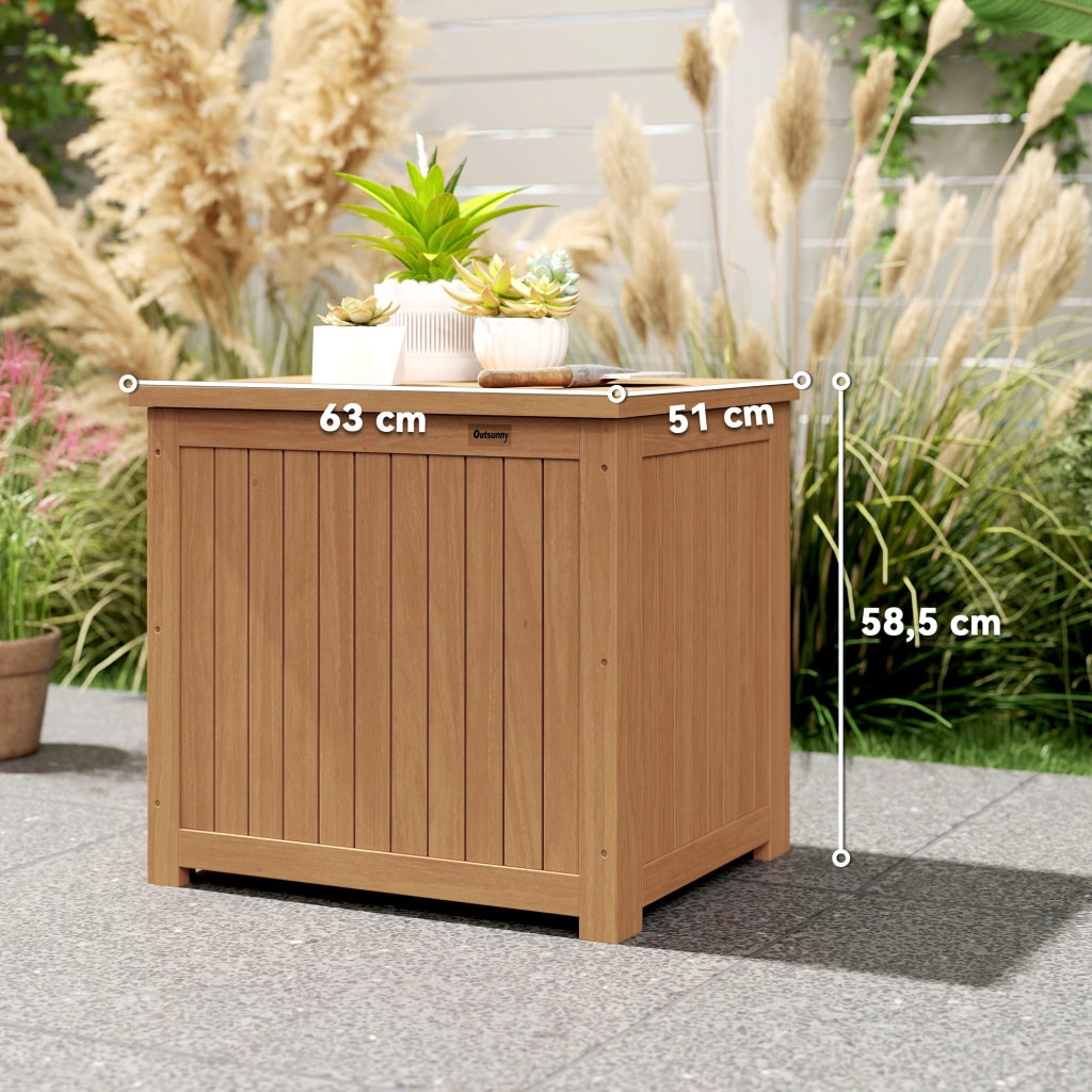 Baule per Esterno in Legno 130L ¨C zephmum ¨C Marrone 63x51x58,5 cm