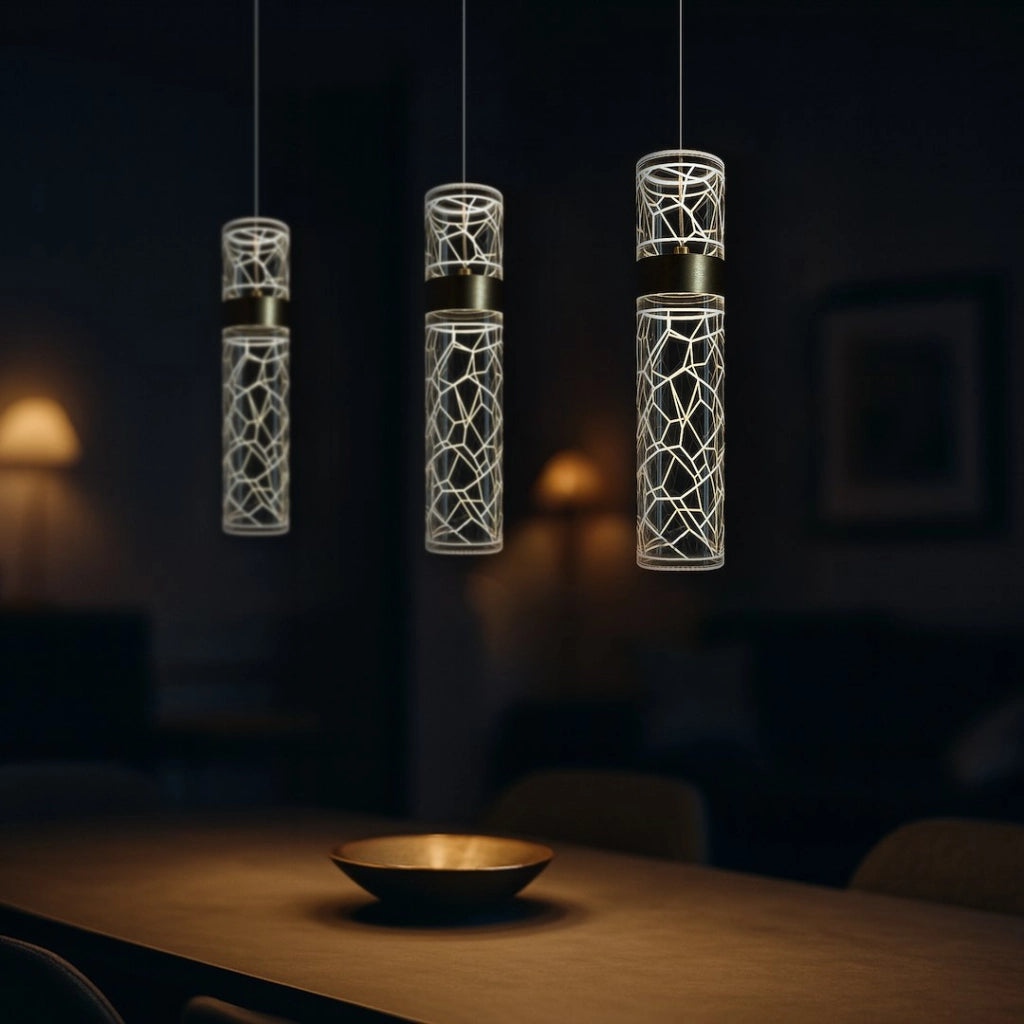 Lampada a sospensione LAGOS oro 60 cm tubi LED 24W