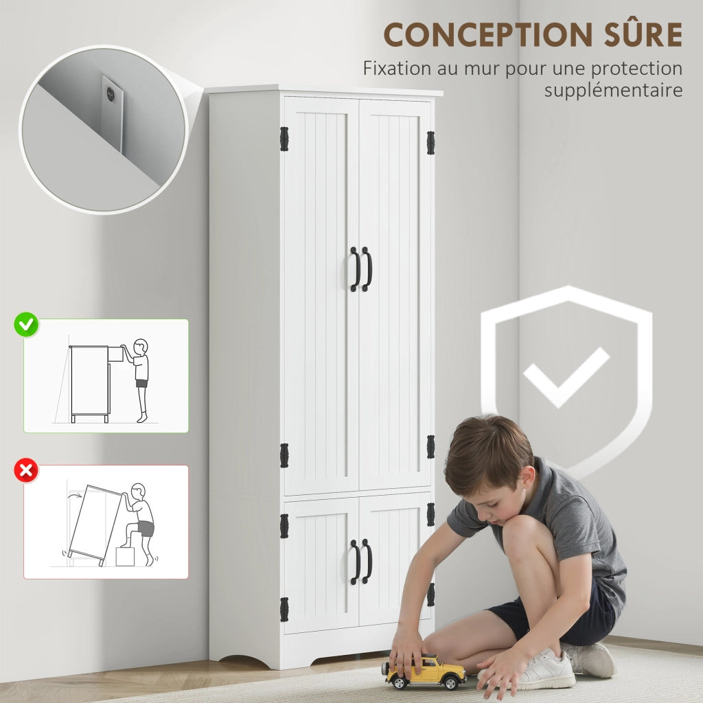 Armadio da cucina ¨C zephmum ¨C bianco 2 ante 3 ripiani