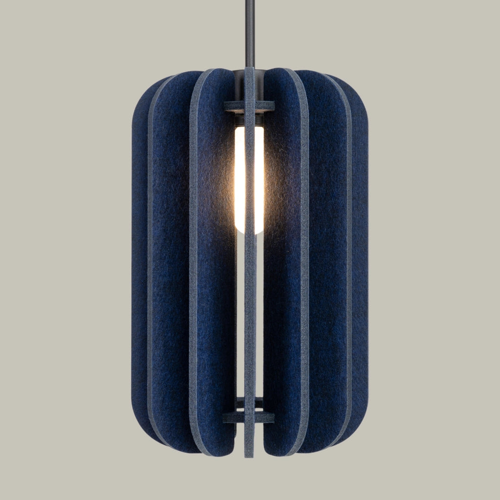 Lampada a sospensione moderna MULA 27 cm Paralume in feltro Telaio nero Auto-assemblaggio