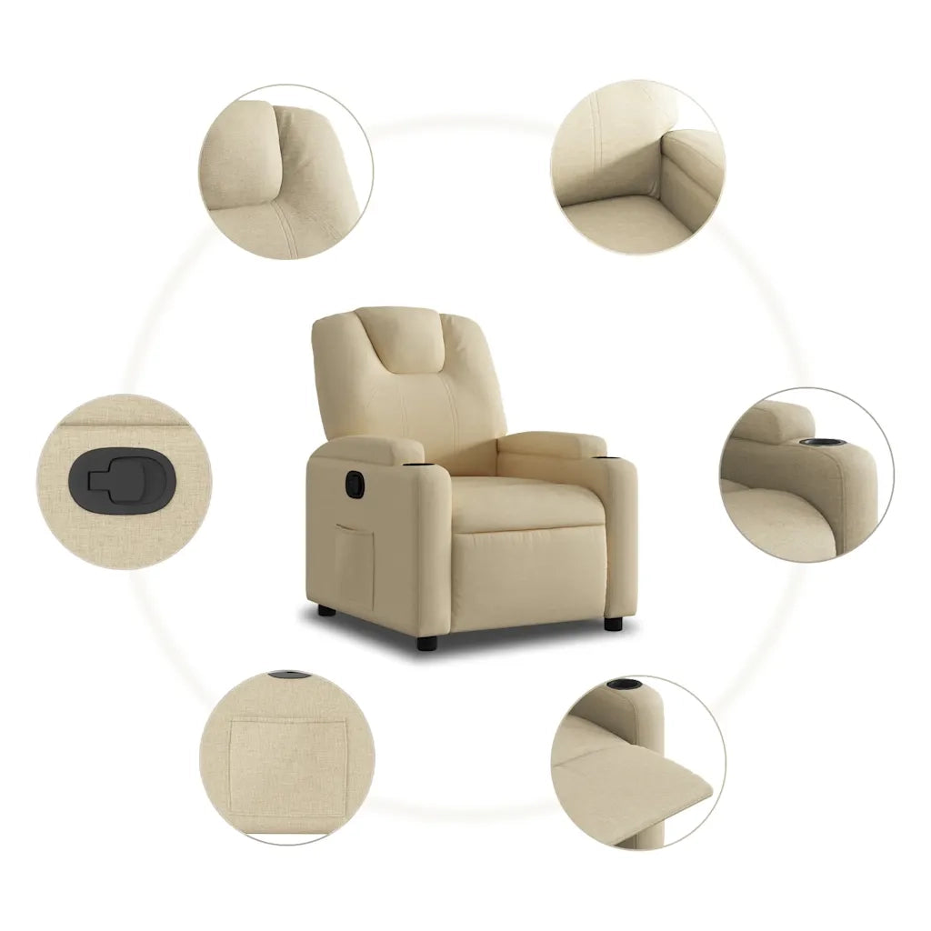 Divano Sedia-Poltrona reclinabile in tessuto color crema 999998
