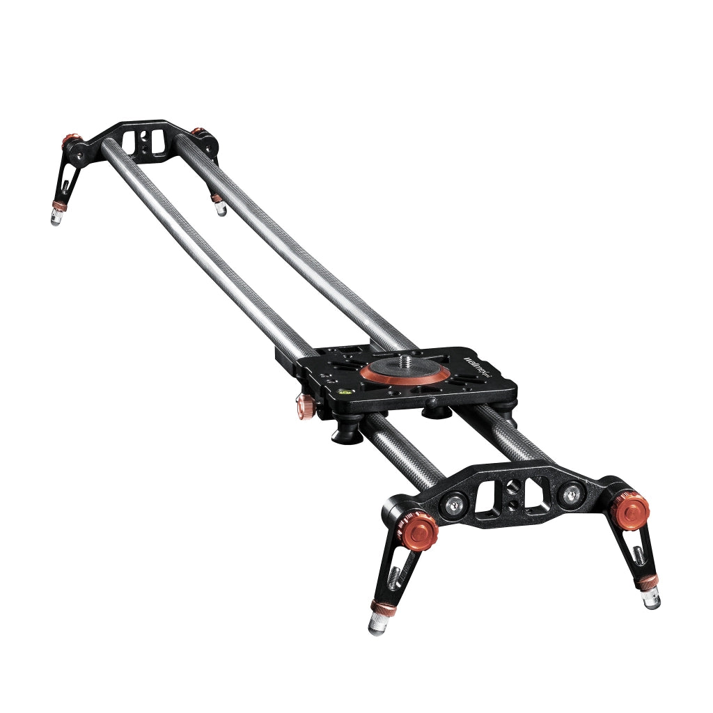 Walimex Pro Carbon Video Slider Pro (120 cm, movimenti fluidi della videocamera, inclusa borsa per il trasporto e livella) nero