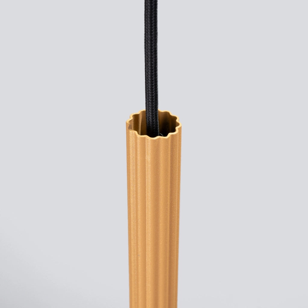 Lampada sospensione tubo rigato oro ZENTRA 1xG9 8W