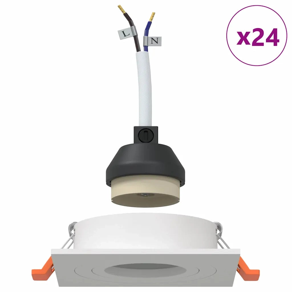Spotlight 24 pcs Bianco 9 x 9 x 2 cm Alluminio 4108151