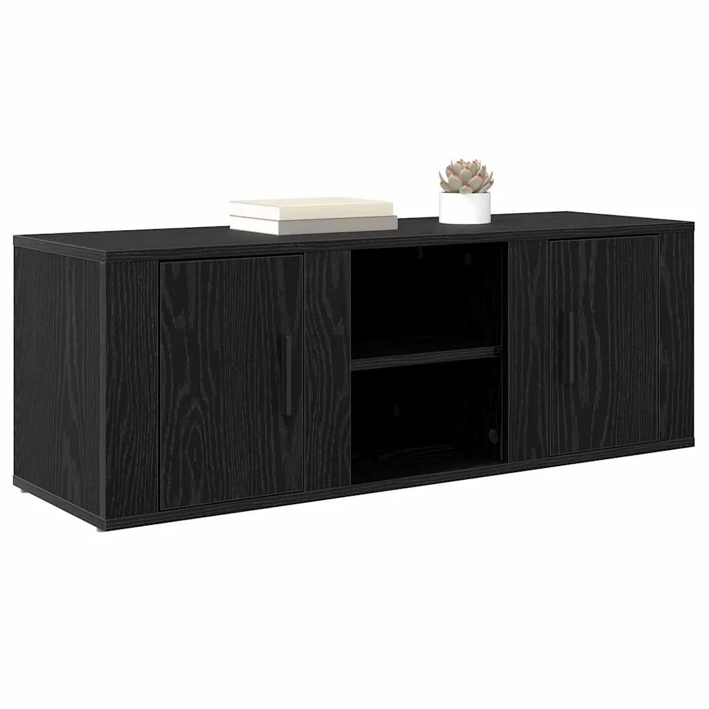 Mobile TV Rovere Nero 100 x 31,5 x 35 cm Legno multistrato 881158