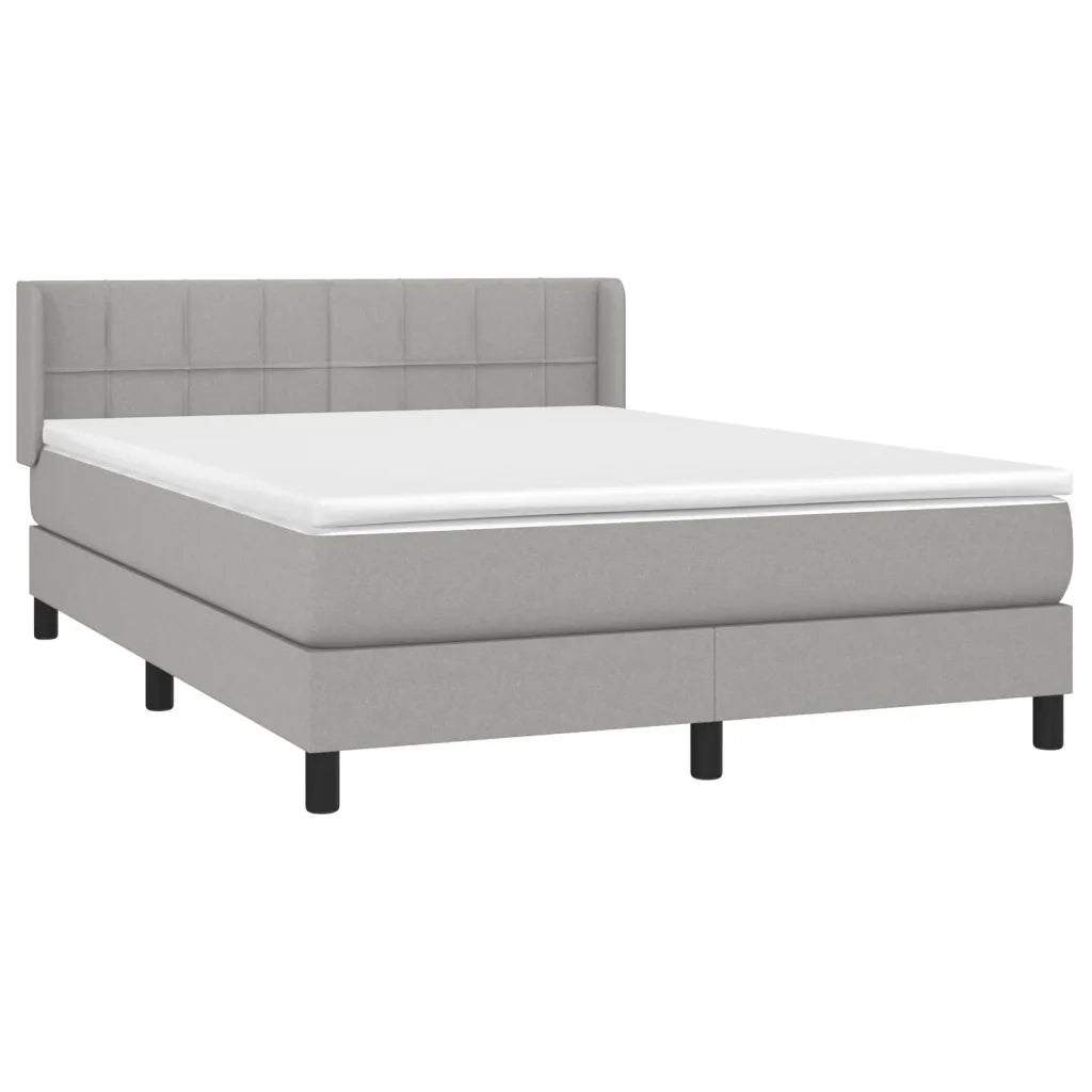 Giroletto a Molle con Materasso Grigio Chiaro 140x190cm Tessutocod mxl 122270