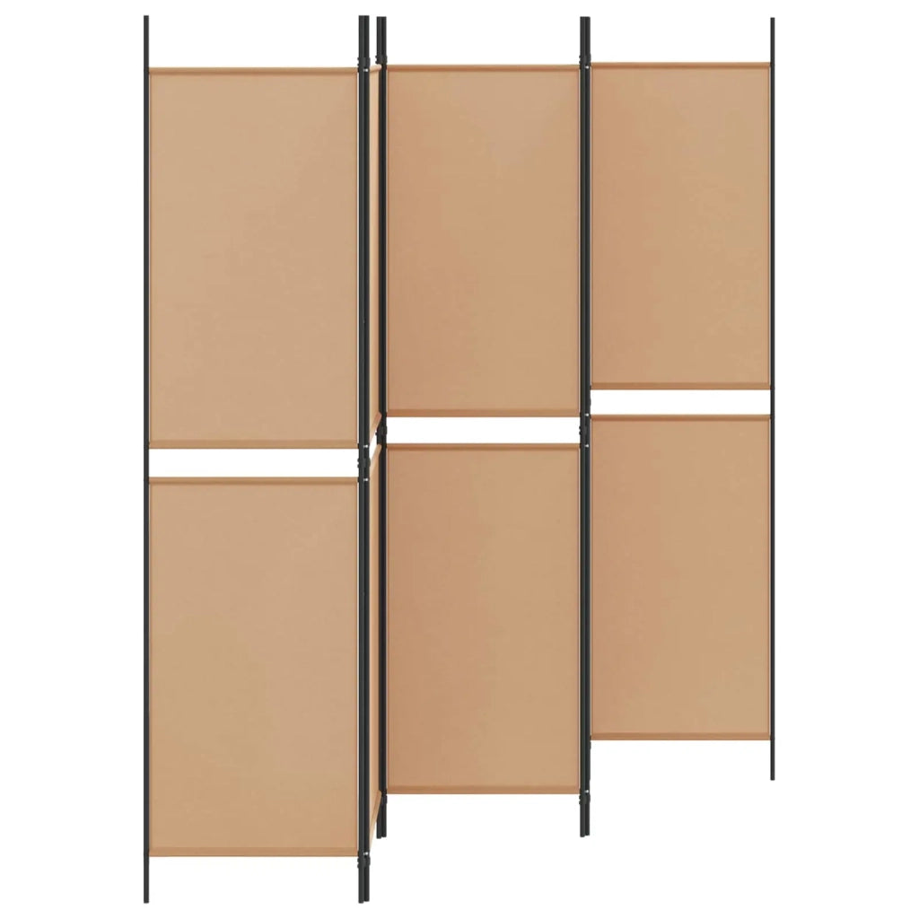 Pannello divisorio a 5 parti Beige 250 x 200 cm Tessuto