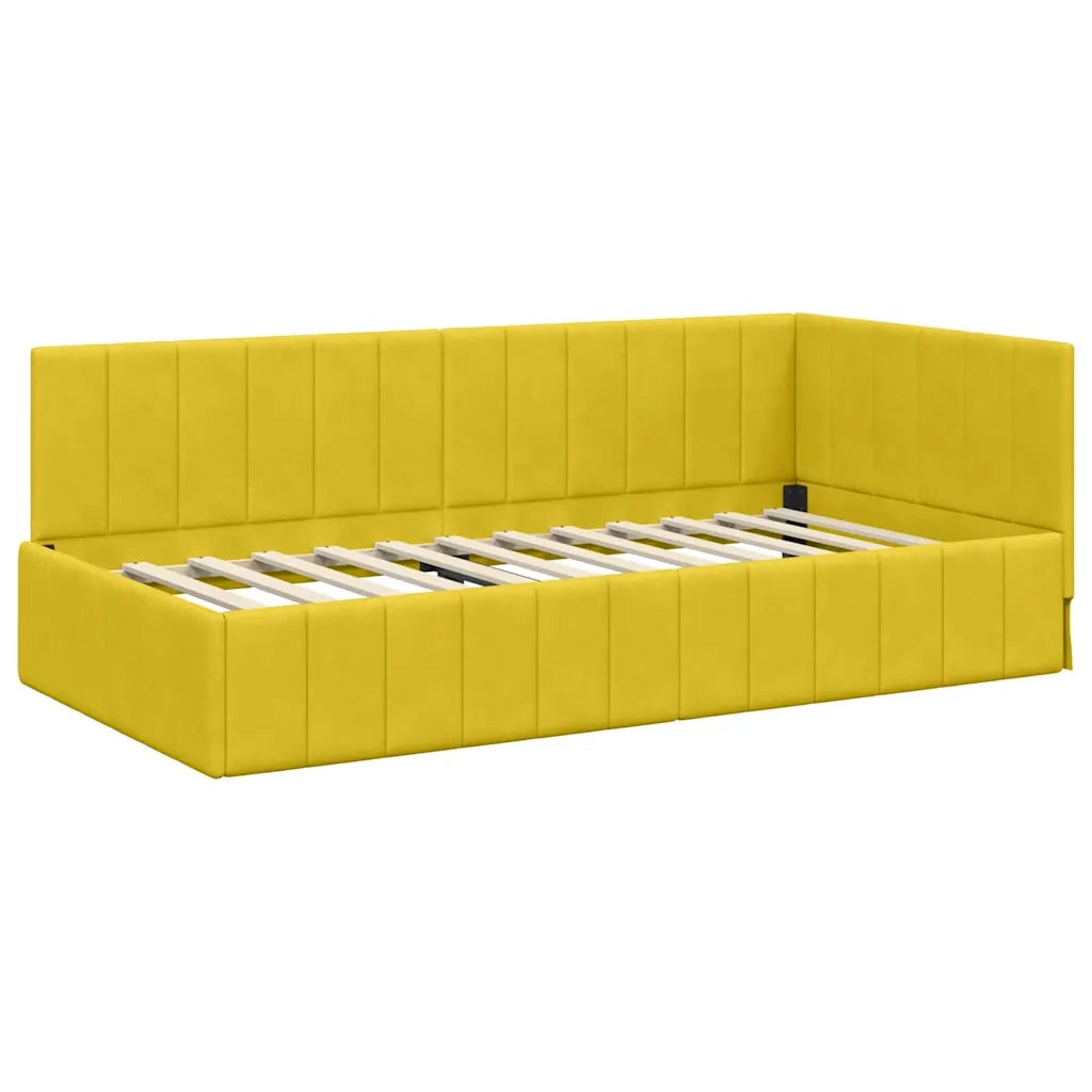 vidaXL Cornice del letto ad angolo Giallo 100 x 200 cm Velluto