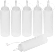 Spuitfles 6 pezzi - Lekvrije knijpfles 250 ml - Materiale BPA-free - Dispensatore per erbe - Ideale per salse e oli.