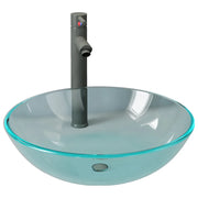 Lavandino con Rubinetto e Piletta Vetro Temperato Trasparente CFW8521243