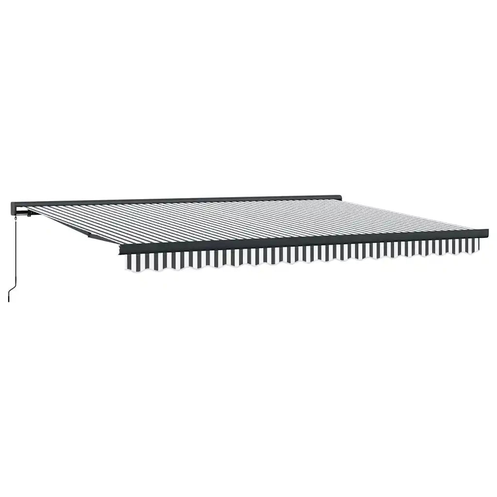 Tenda Retrattile Antracite e Bianca 4,5x3 m Tessuto e Alluminio 3216131