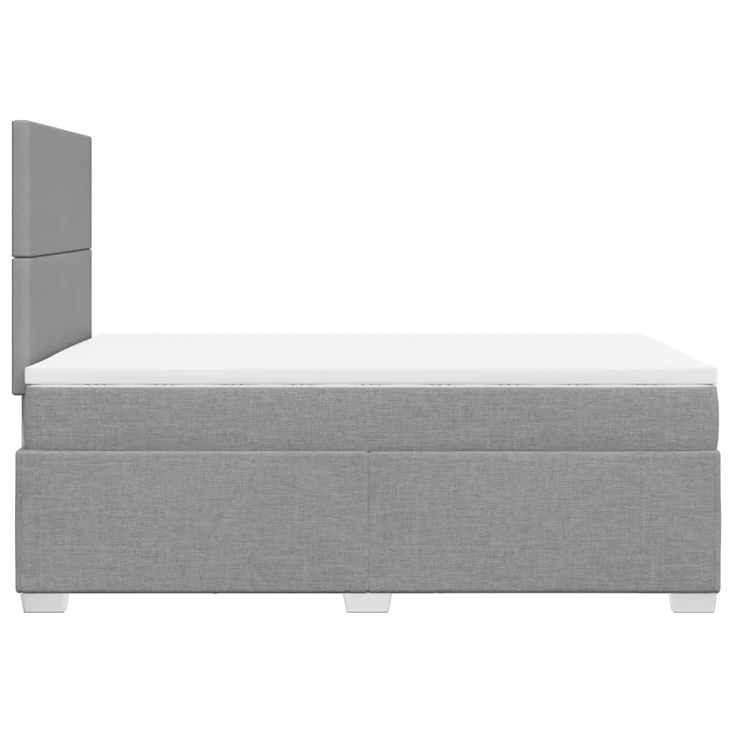 Giroletto a Molle con Materasso Grigio Chiaro 120x190cm Tessuto
