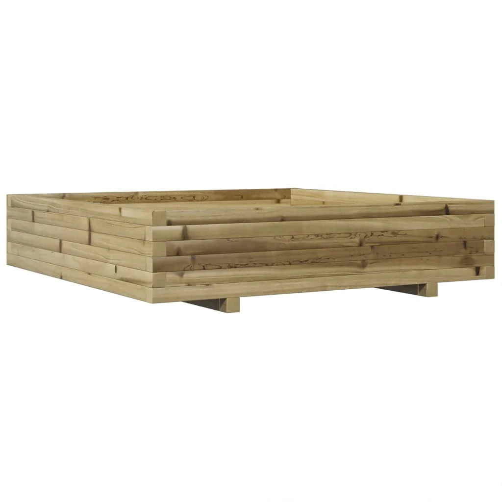 Fioriera rialzata per piante fiori patio giardino 110 x 110 x 26,5 cm legno di pino impregnato marrone 02_0037301