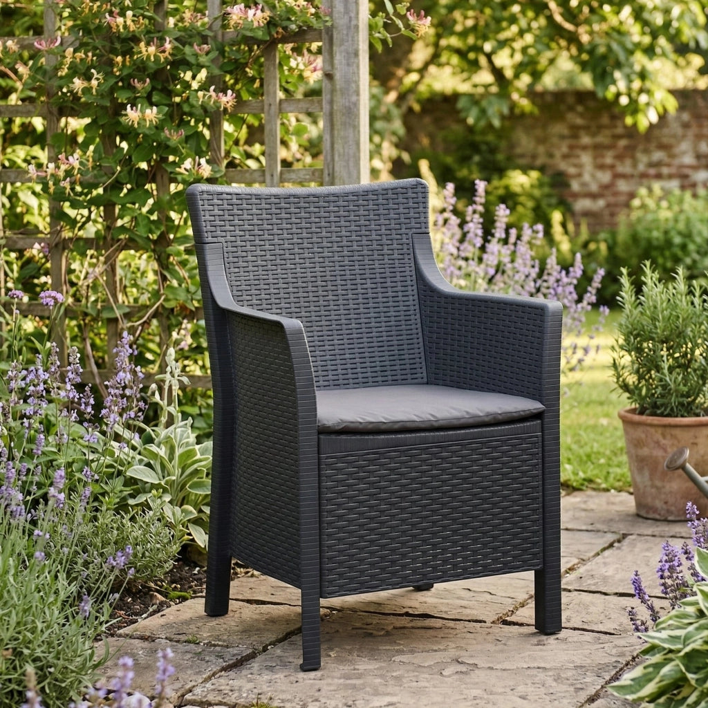 Wanless, Poltrona da Esterno Made in Italy, 60x53 cm Nero Antracite