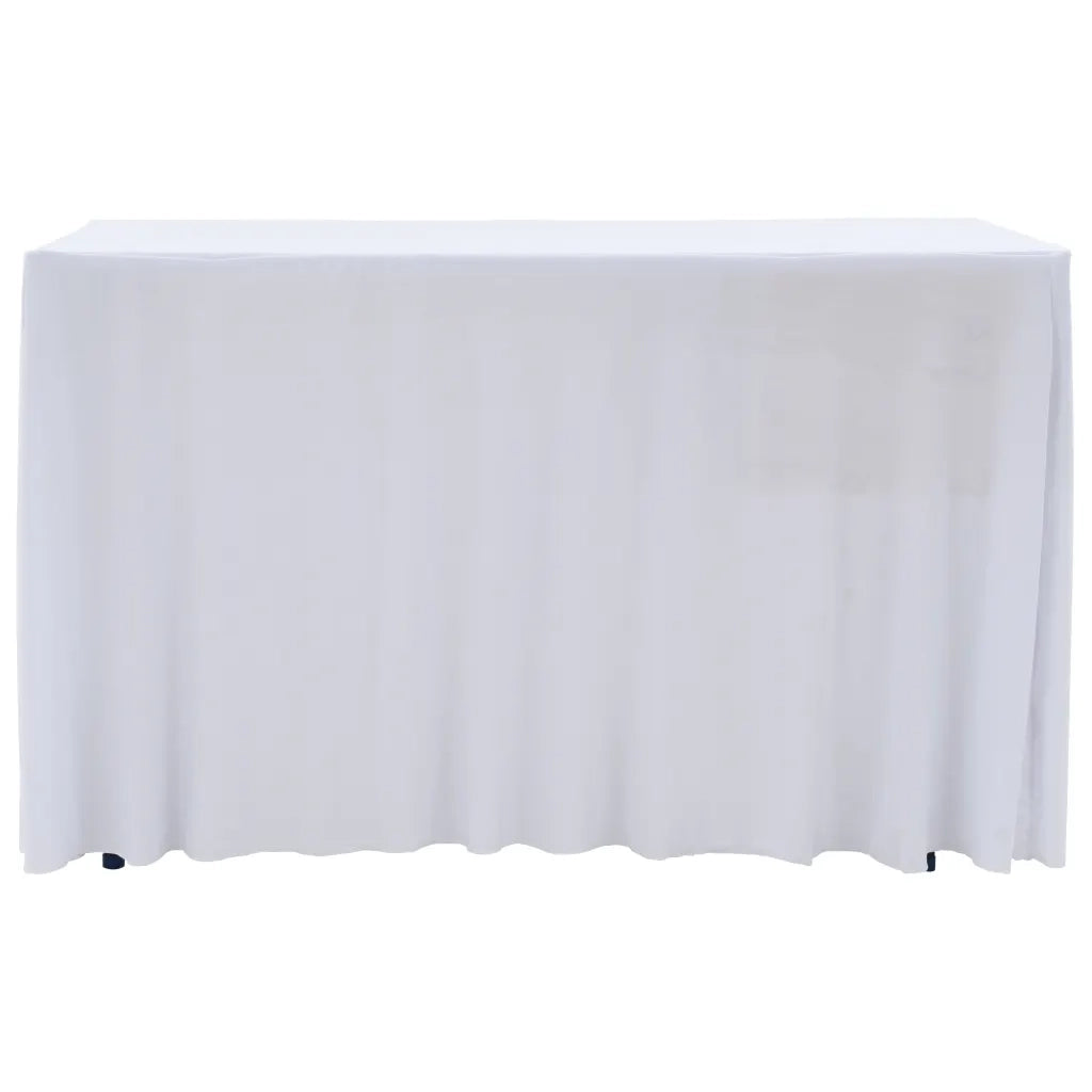 Copertura Elastica per Tavolo con Gonna 2 pz 243x76x74cm Bianco