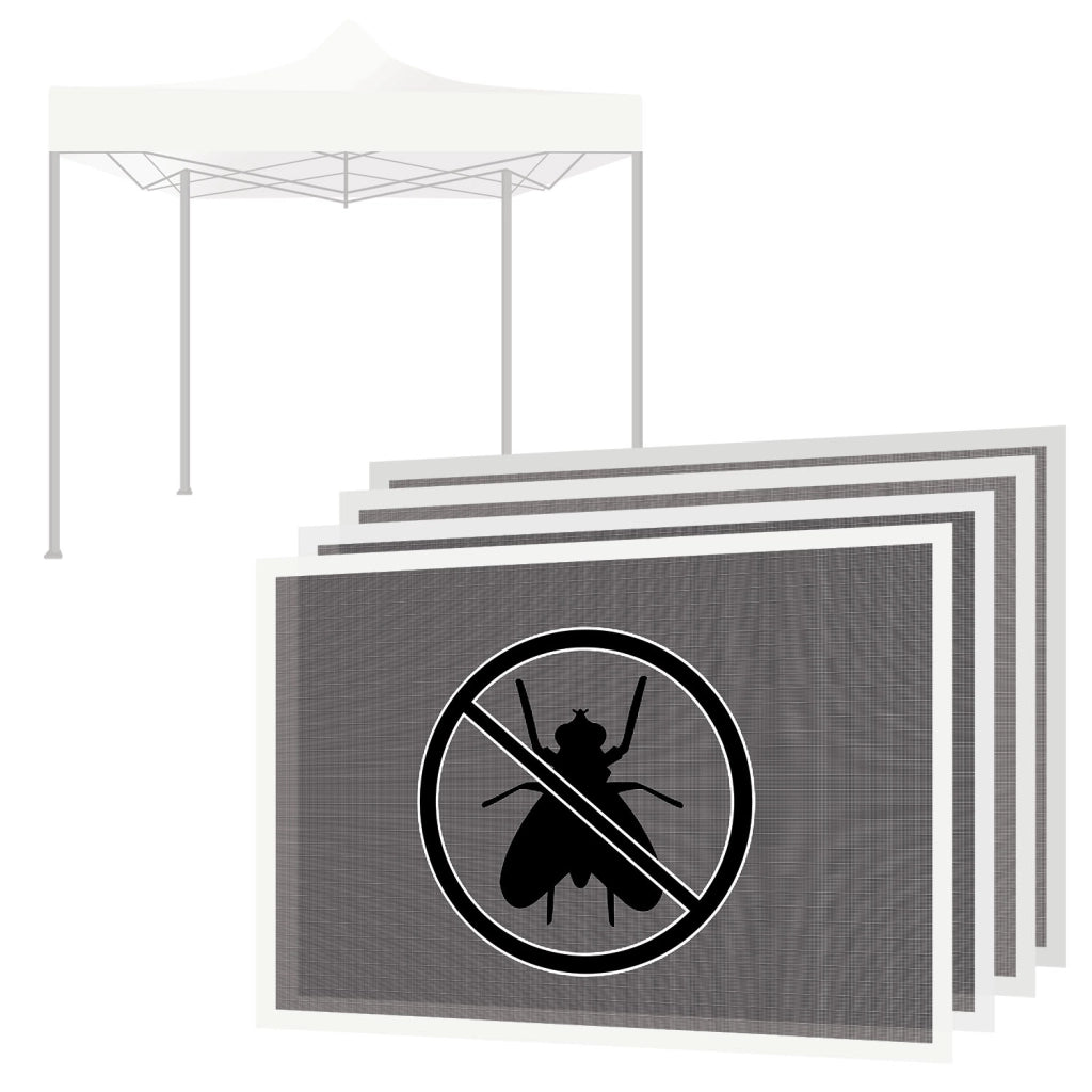Set 4 teli zanzariera per gazebo da giardino 3x3 M kit di 4 zanzariere con velcro. 300X300X200H CM Verde