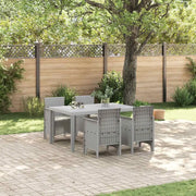 Set da Pranzo per Giardino 5 pcs Grigio chiaro Rattan Polt