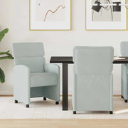 Sedie da Pranzo con Ruote 2 pcs Grigio chiaro 58 x 65 x 98 cm