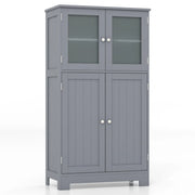 Mobile contenitore modulare moderno 58 x 30 x 109 cm con ripiani regolabili per bagno o ufficio realizzato in MDF grigio 20_0012706