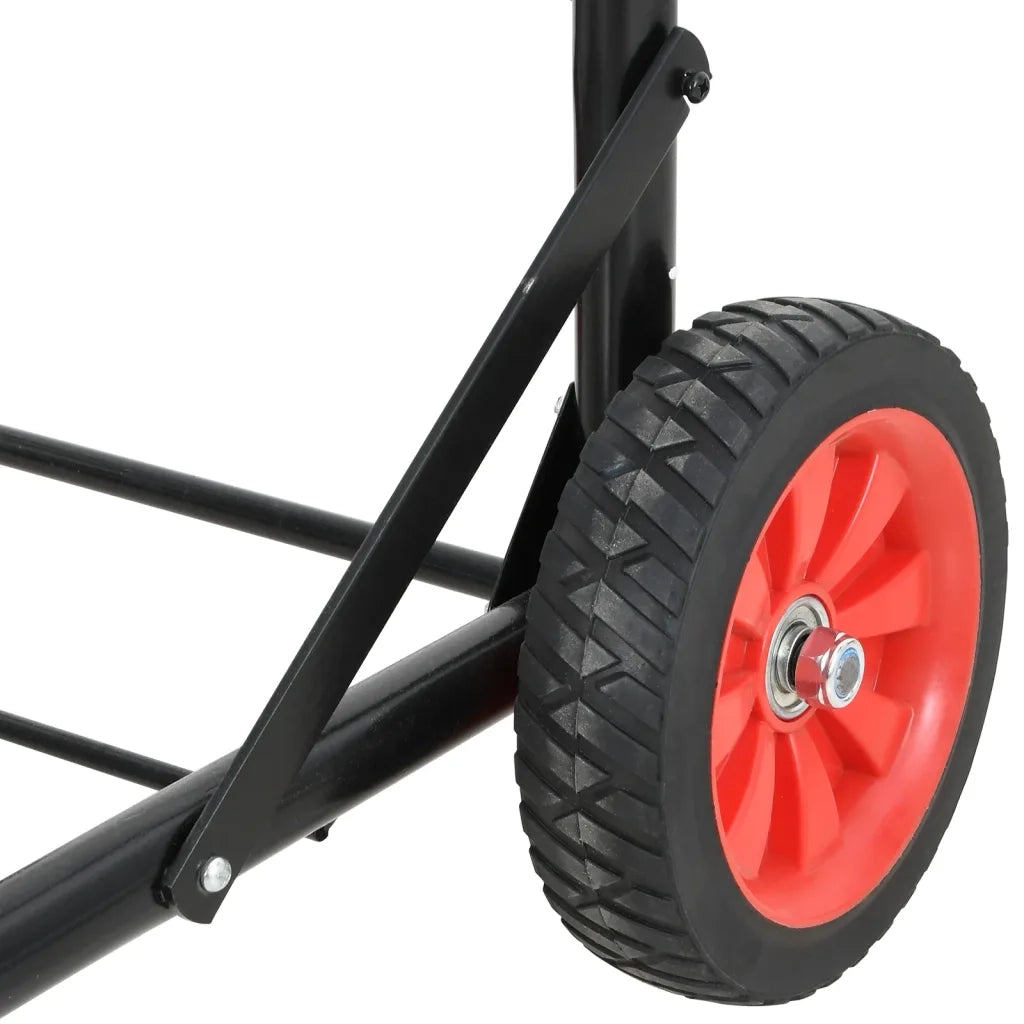 Carrello da Sella Pieghevole Nero in Acciaio 172502