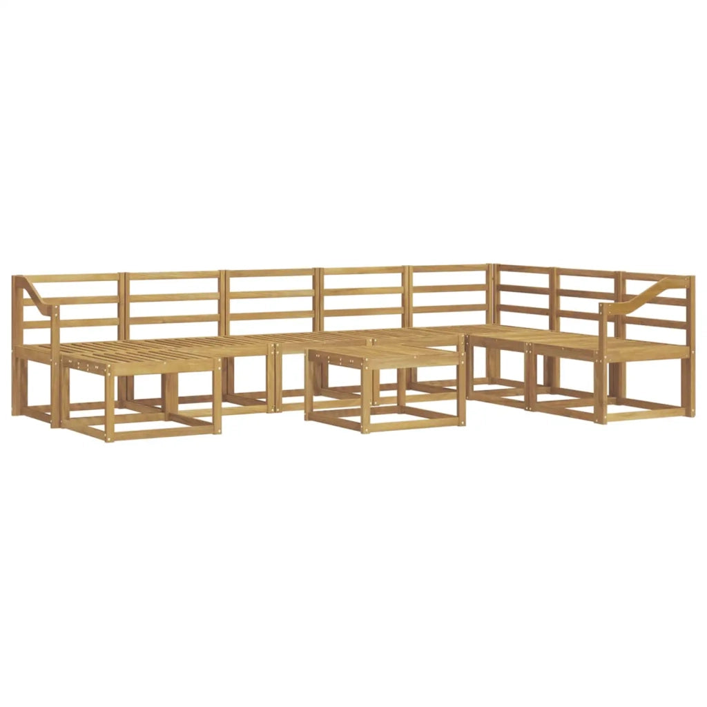 Set di divani da esterno 9 pcs Bianco Legno di Acacia Massello 3388098