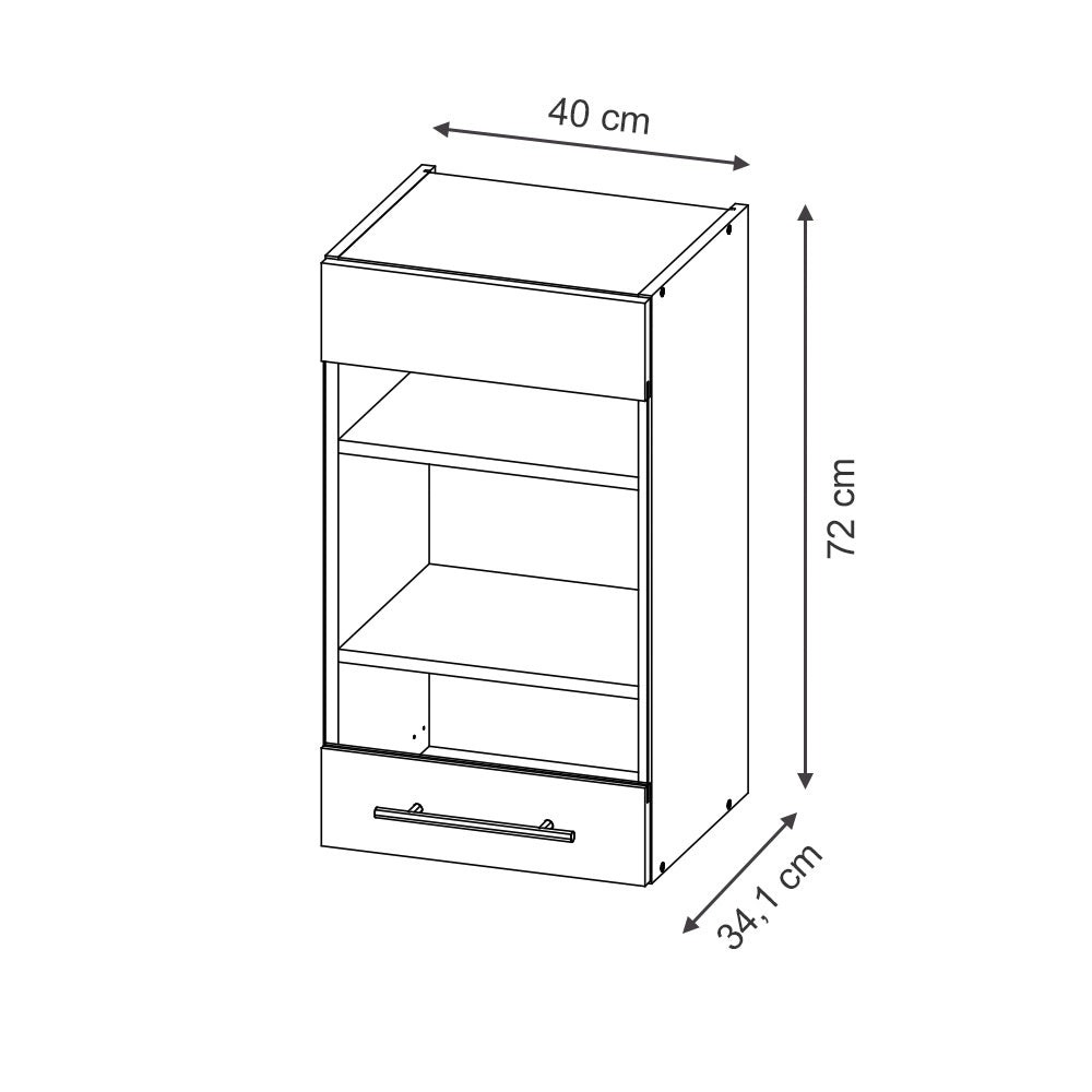 Vicco Mobile da cucina in vetro Quercia dorata 40 cm