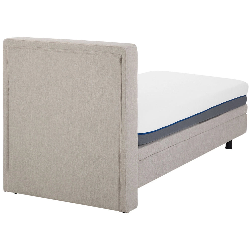 Letto Tessuto Beige Chiaro Elettrico Regolabile con Telecomando 80 x 200 cm