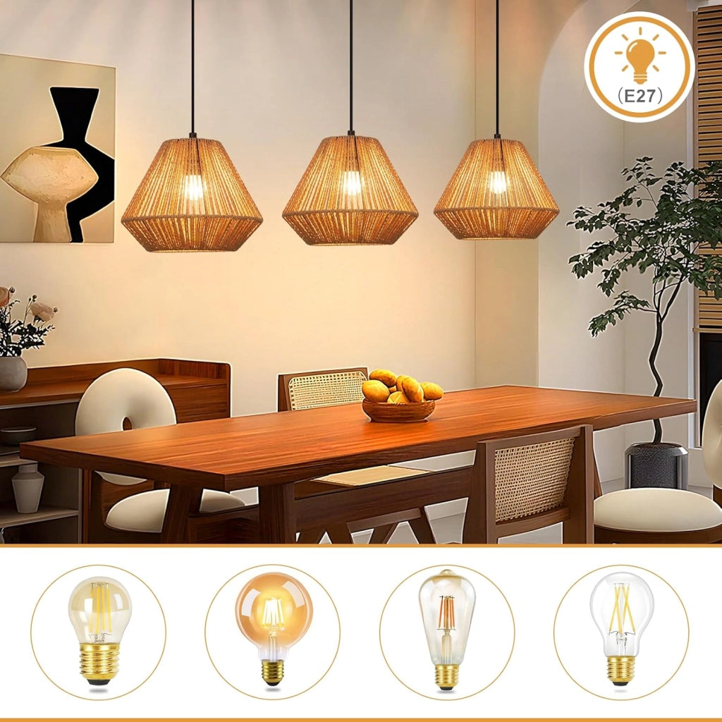 Lampada a sospensione ZMH regolabile retr¨° nera vintage 150 cm E27 Lampadine max. 25 W (lampadina non inclusa)