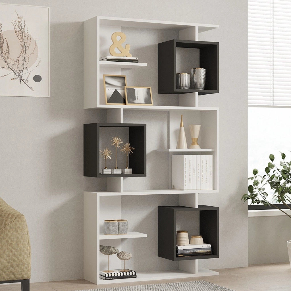 Biblioteca Cergnago, Libreria 8 Ripiani, 90x25x172h cm Bianco