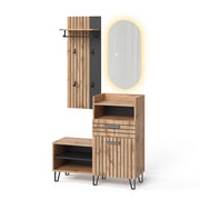 Vicco Armadio da ingresso Quercia Wotan 100 x 100 cm 3 parti