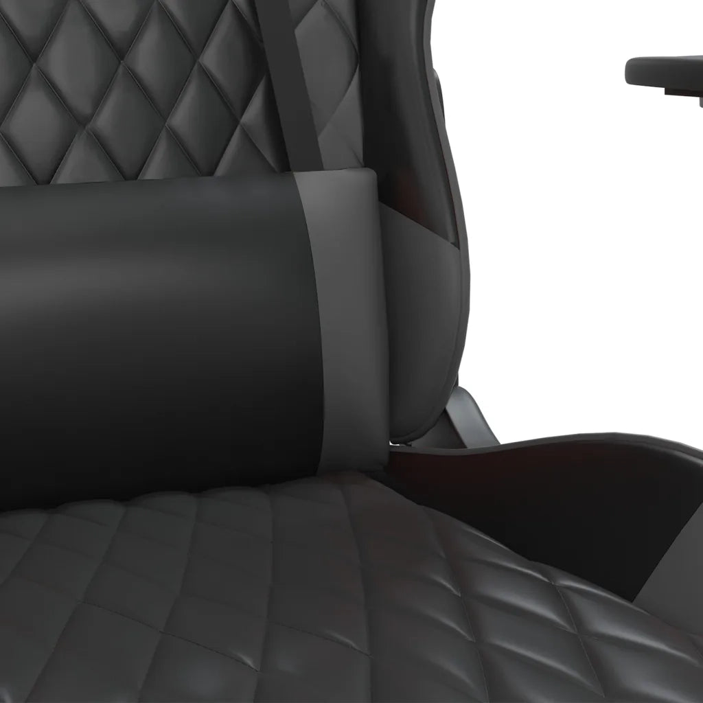 Sedia da Gaming con Poggiapiedi Nero e Grigio in Similpelle cod mxl 59865