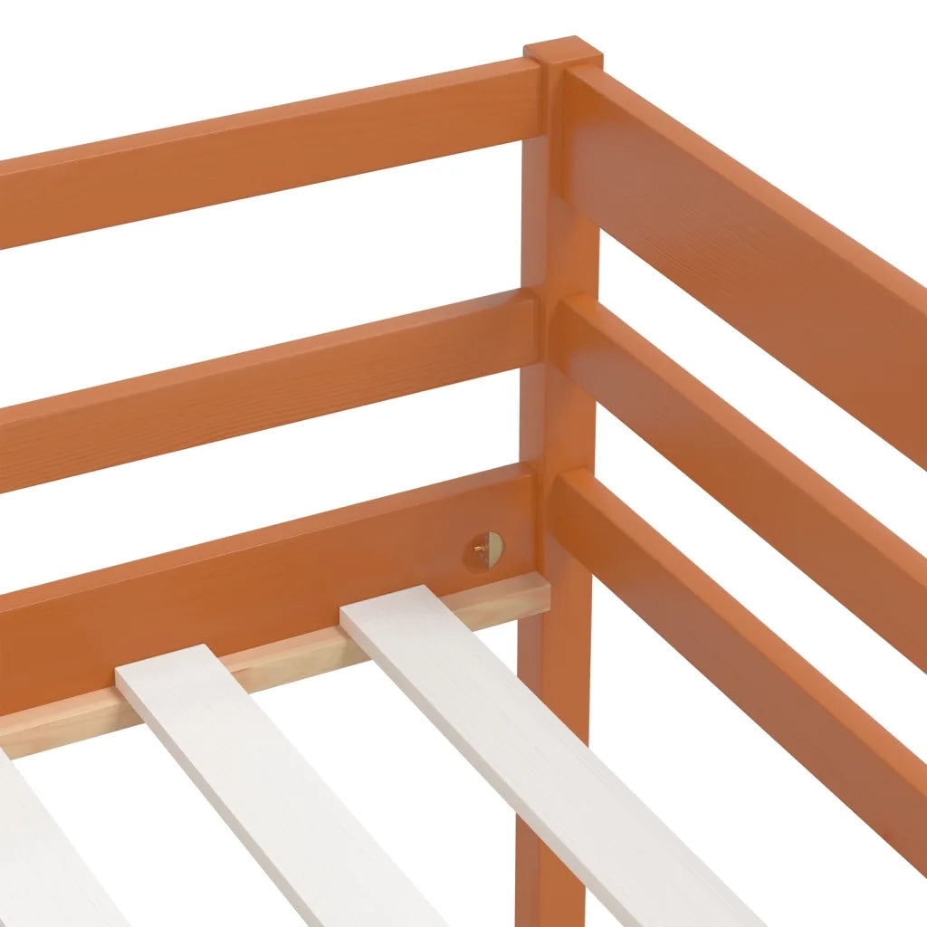 Letto singolo | Letto per adulti | Giroletto con Cassetti Grigio Scuro in Legno di Pino 90x200 cm