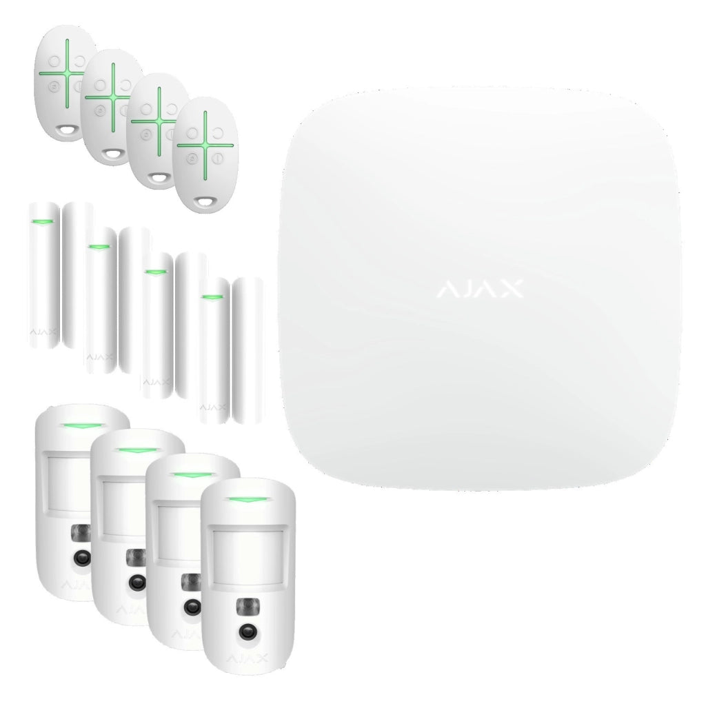 Ajax Kit Hub 2 Plus 4 Motioncam 4 Doorprotect 4 Spacecontrol Bianco