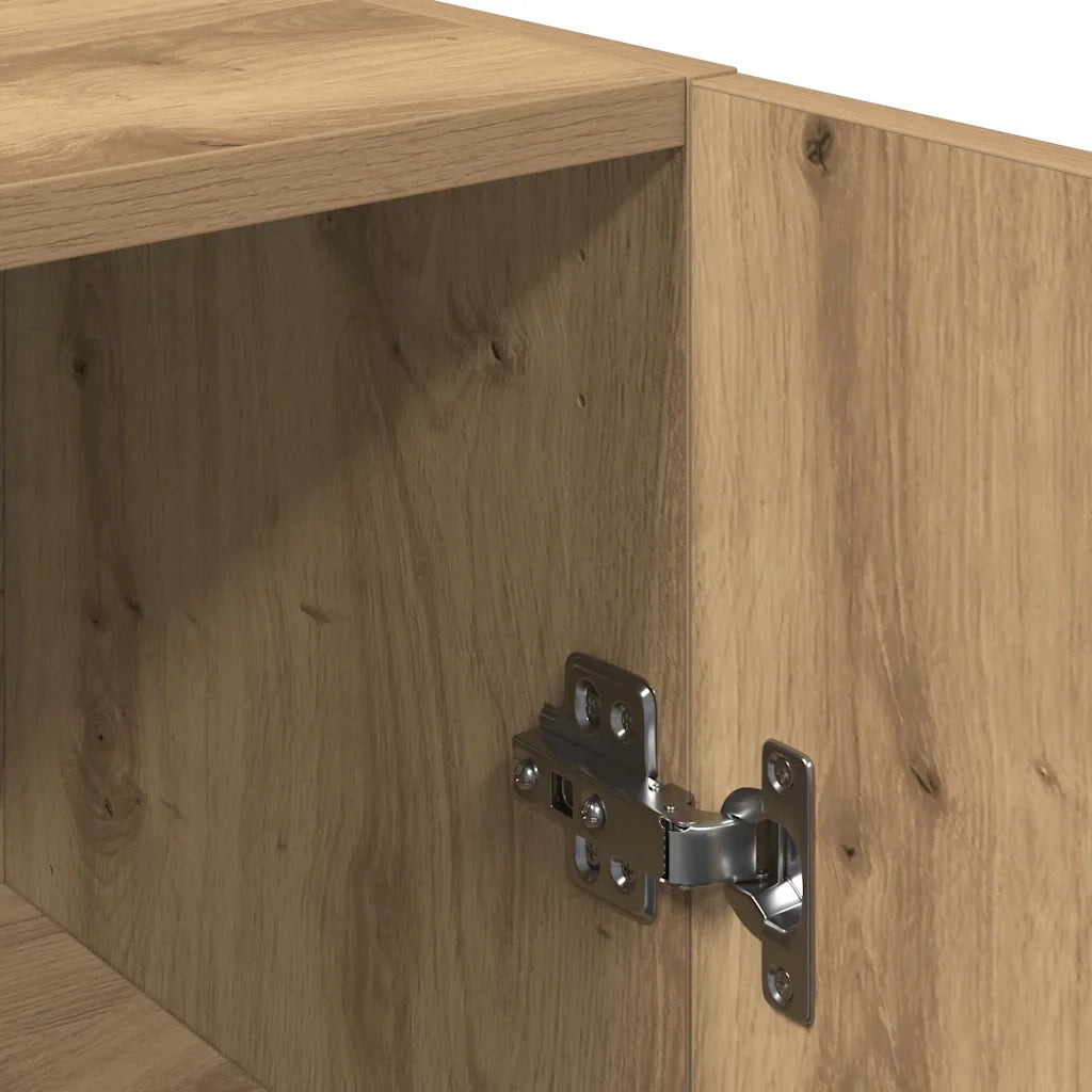 Mobile TV moderno a parete con pratico vano contenitore 30,5 x 30 x 90 cm realizzato in legno di rovere ingegnerizzato finitura artigianale 02_0050876